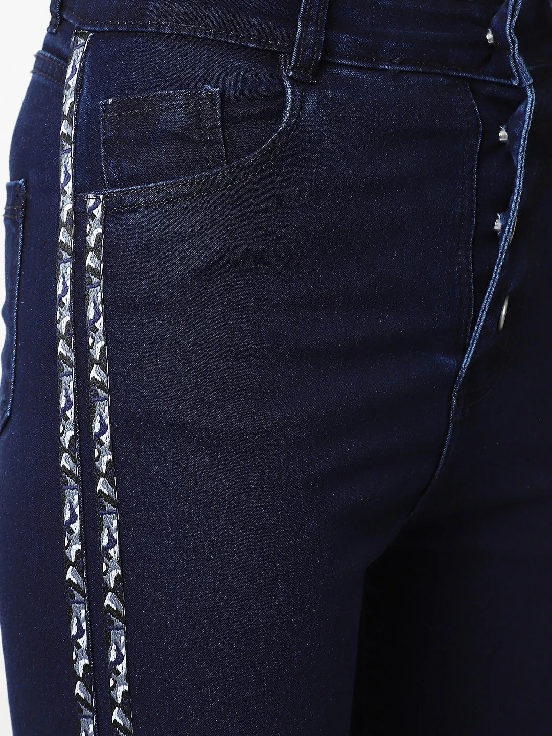 24/7 comfort Women's Navy Blue Skinny High Rise Clean Look Cropped Denim Jeans