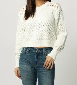 ABIGAIL CROPPED LONG SLEEVE SWEATER SOFT CREAM