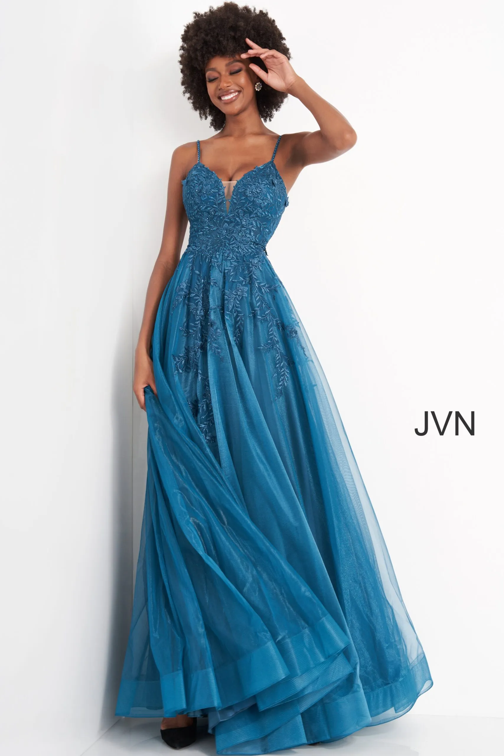 Applique Sleeveless A-line Gown by Jovani 02266