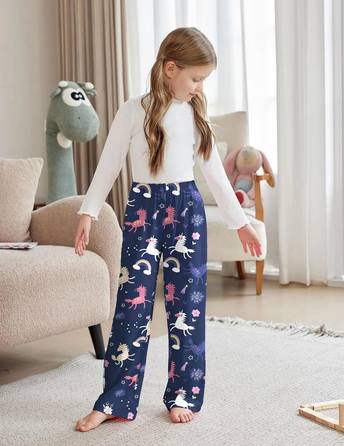 Arshiner Pajama Pants for Girls Long Sleep Plaid Pants