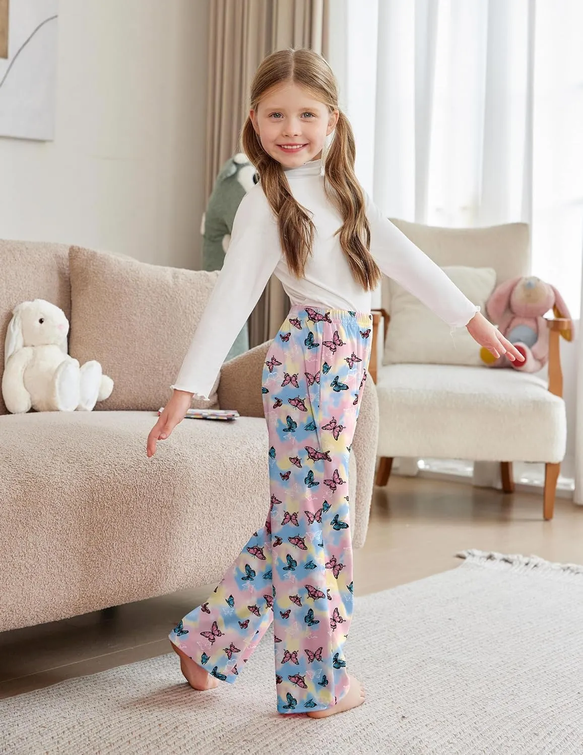 Arshiner Pajama Pants for Girls Long Sleep Plaid Pants