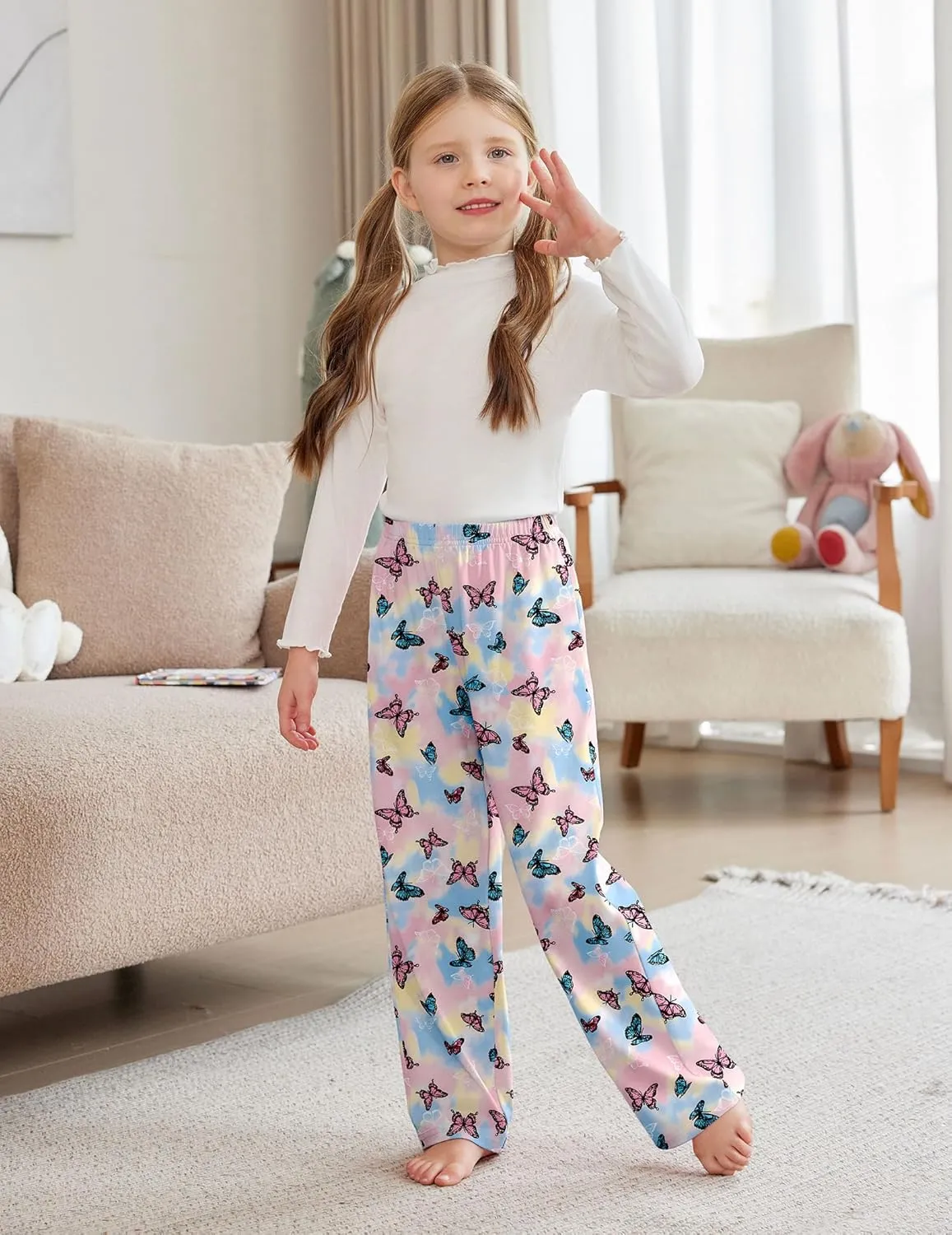 Arshiner Pajama Pants for Girls Long Sleep Plaid Pants