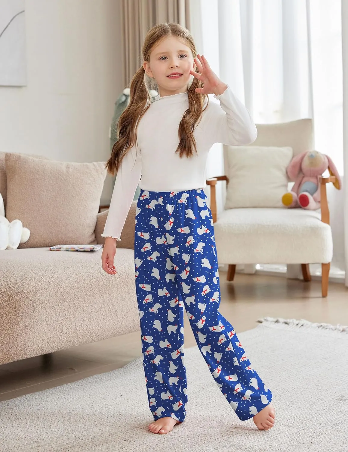 Arshiner Pajama Pants for Girls Long Sleep Plaid Pants