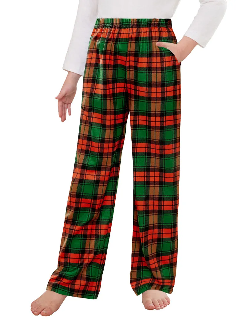 Arshiner Pajama Pants for Girls Long Sleep Plaid Pants