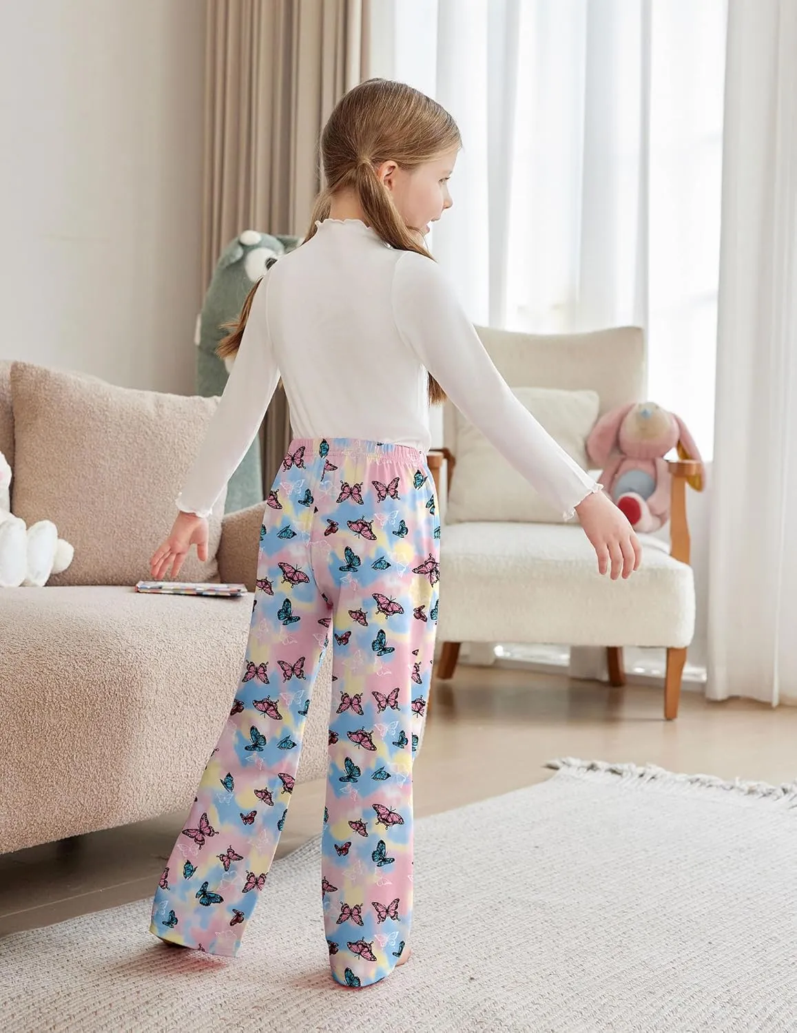 Arshiner Pajama Pants for Girls Long Sleep Plaid Pants