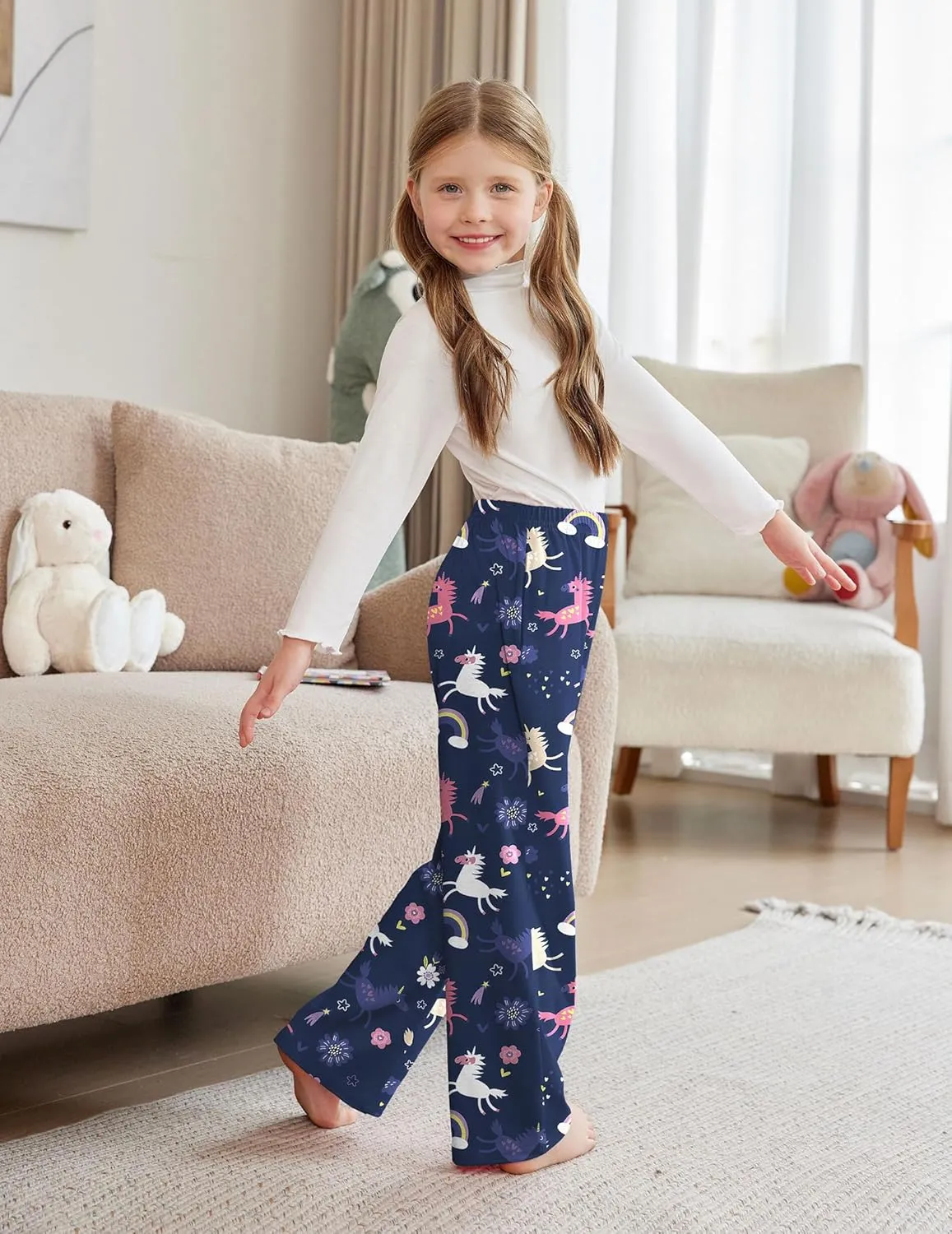 Arshiner Pajama Pants for Girls Long Sleep Plaid Pants
