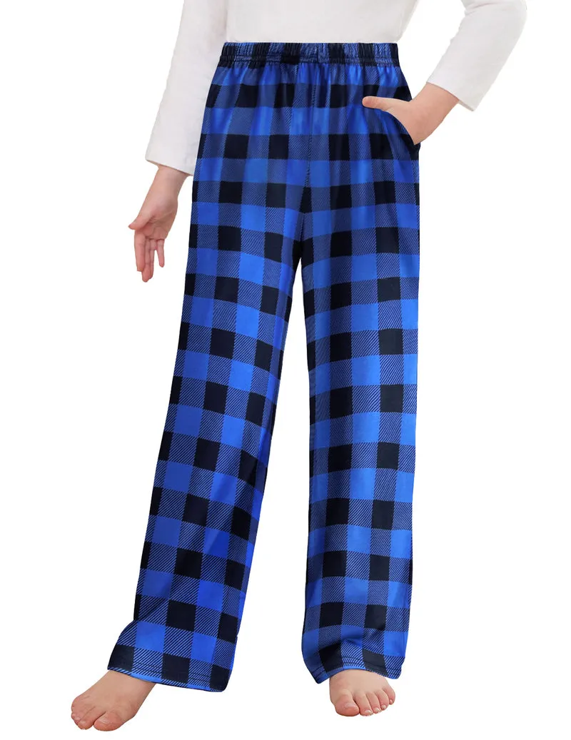 Arshiner Pajama Pants for Girls Long Sleep Plaid Pants