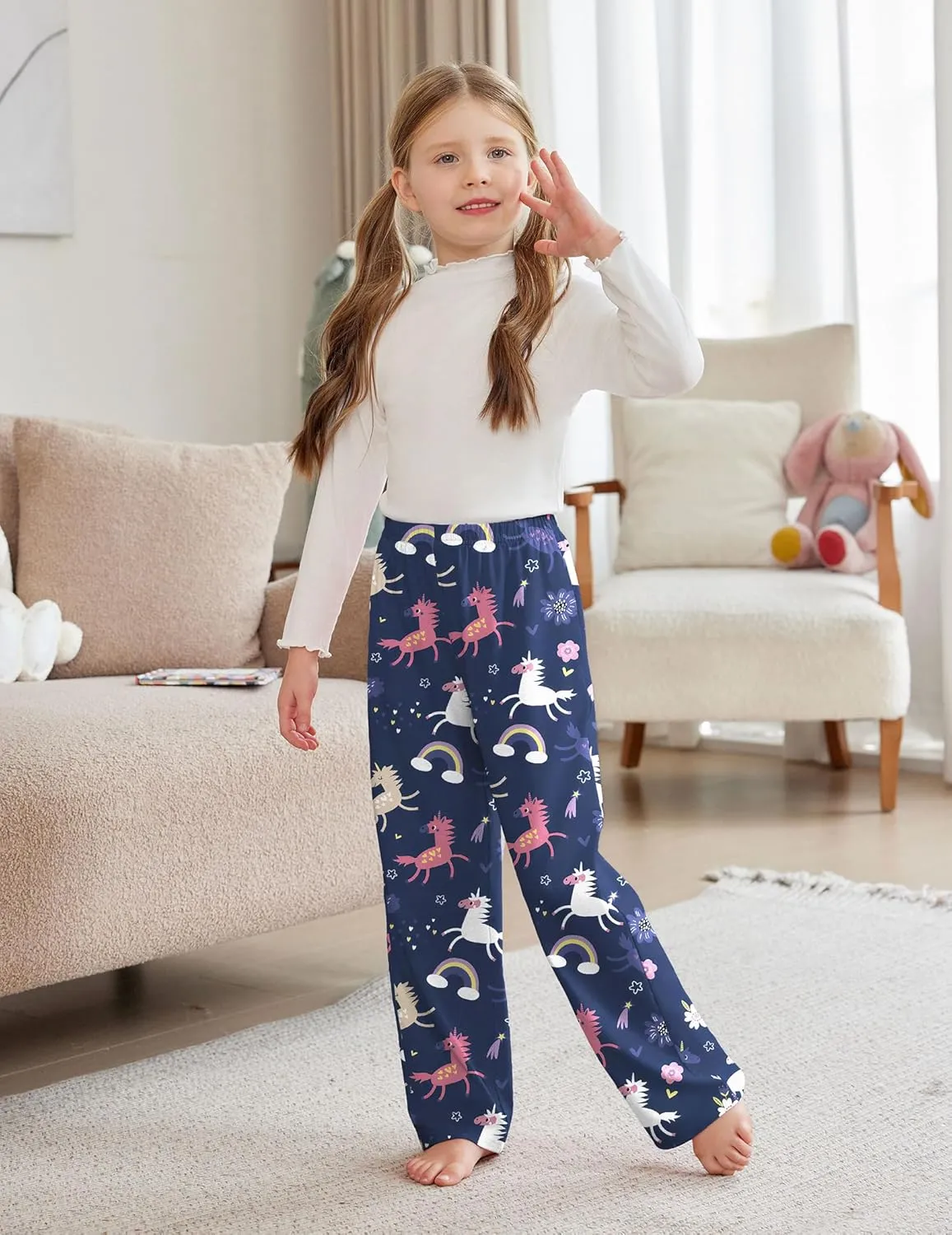 Arshiner Pajama Pants for Girls Long Sleep Plaid Pants