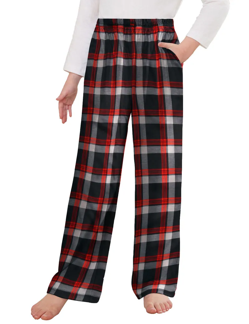 Arshiner Pajama Pants for Girls Long Sleep Plaid Pants