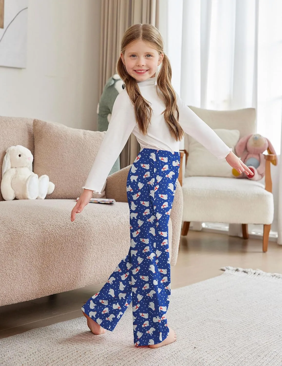 Arshiner Pajama Pants for Girls Long Sleep Plaid Pants