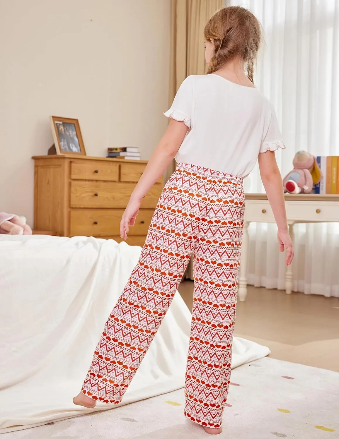 Arshiner Pajama Pants for Girls Long Sleep Plaid Pants
