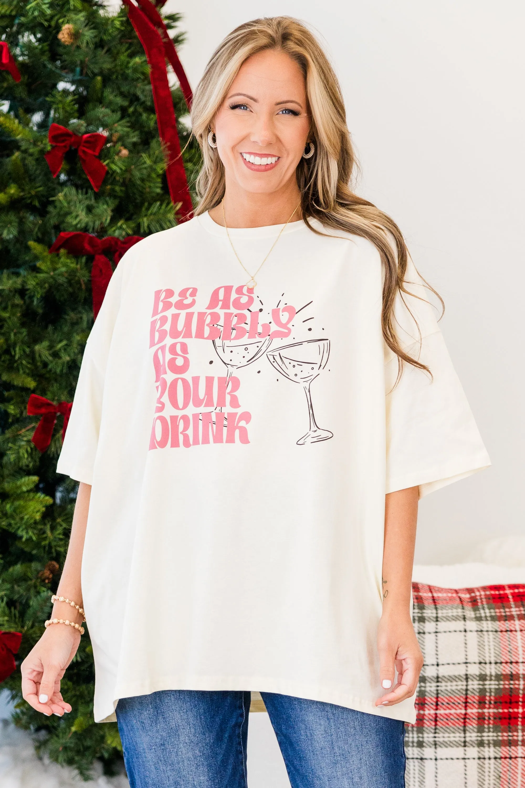 Be Bubbly Boyfriend Tee, Ivory