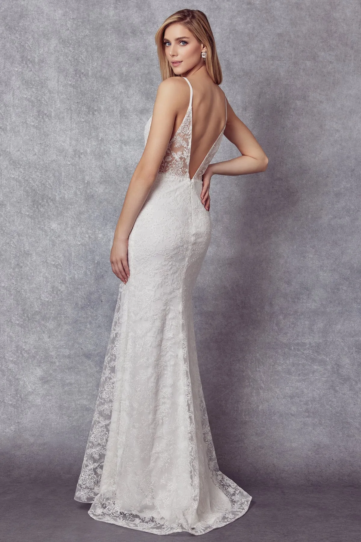 Beaded Applique Sleeveless Mermaid Dress by Juliet 272