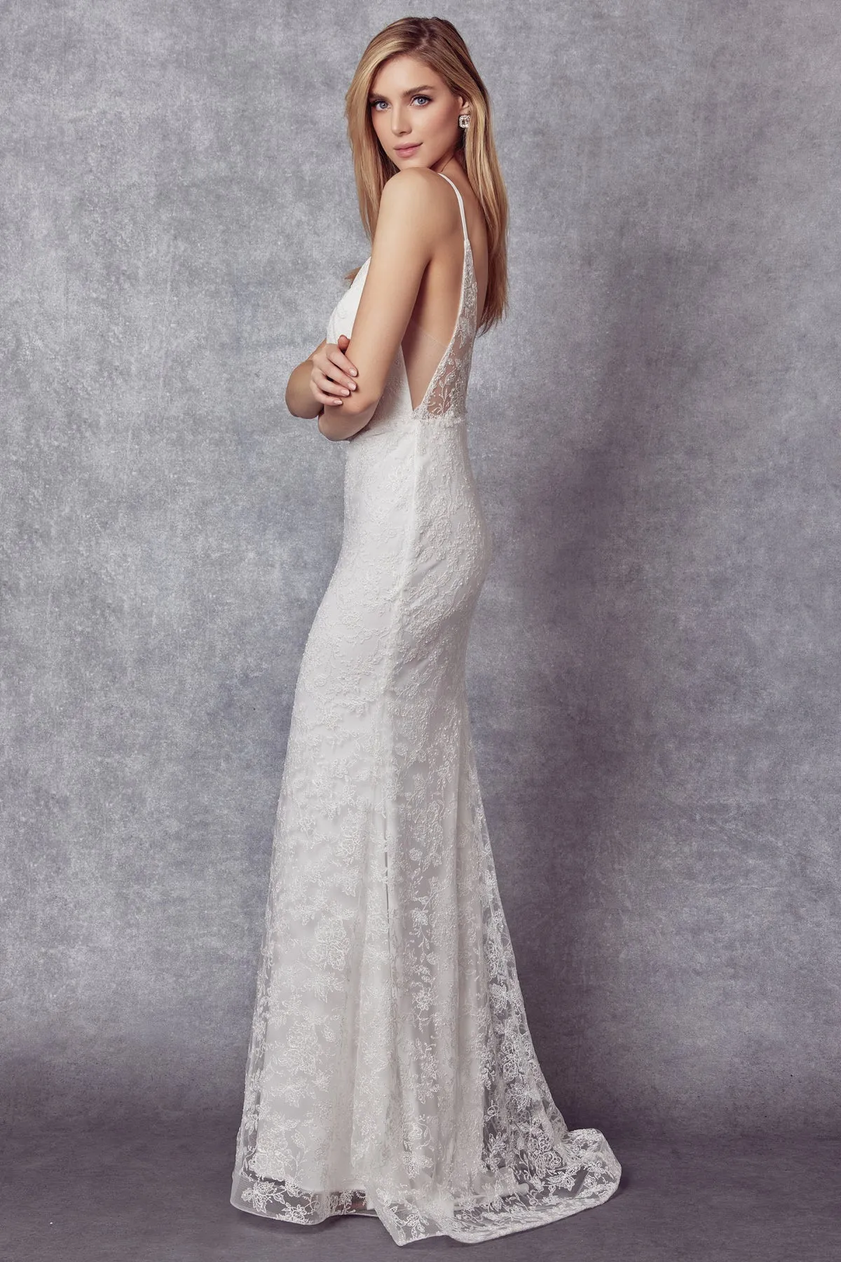 Beaded Applique Sleeveless Mermaid Dress by Juliet 272