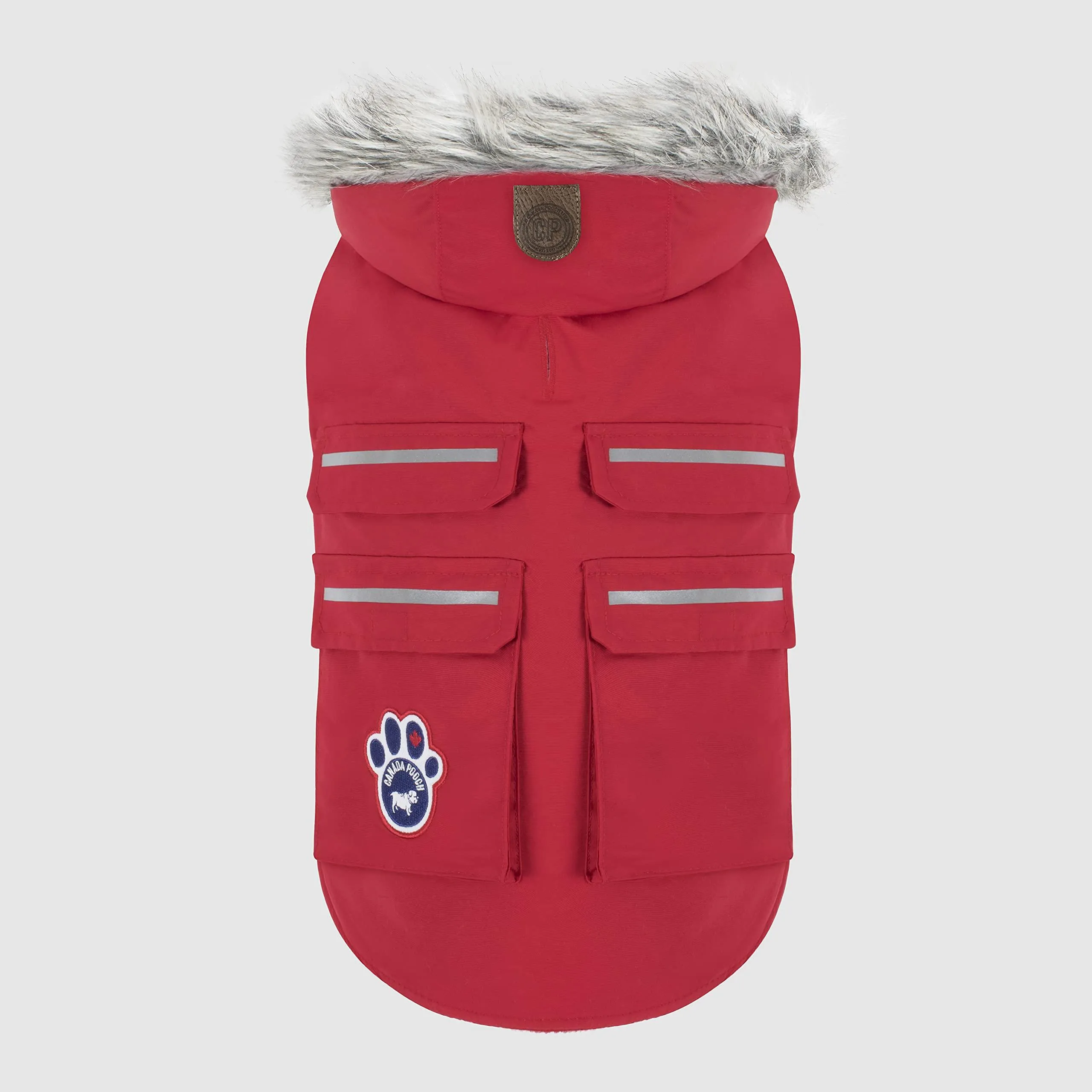 Canada Pooch Everest Explorer Size 22 Red Fleece Lined Insulated Dog Coat