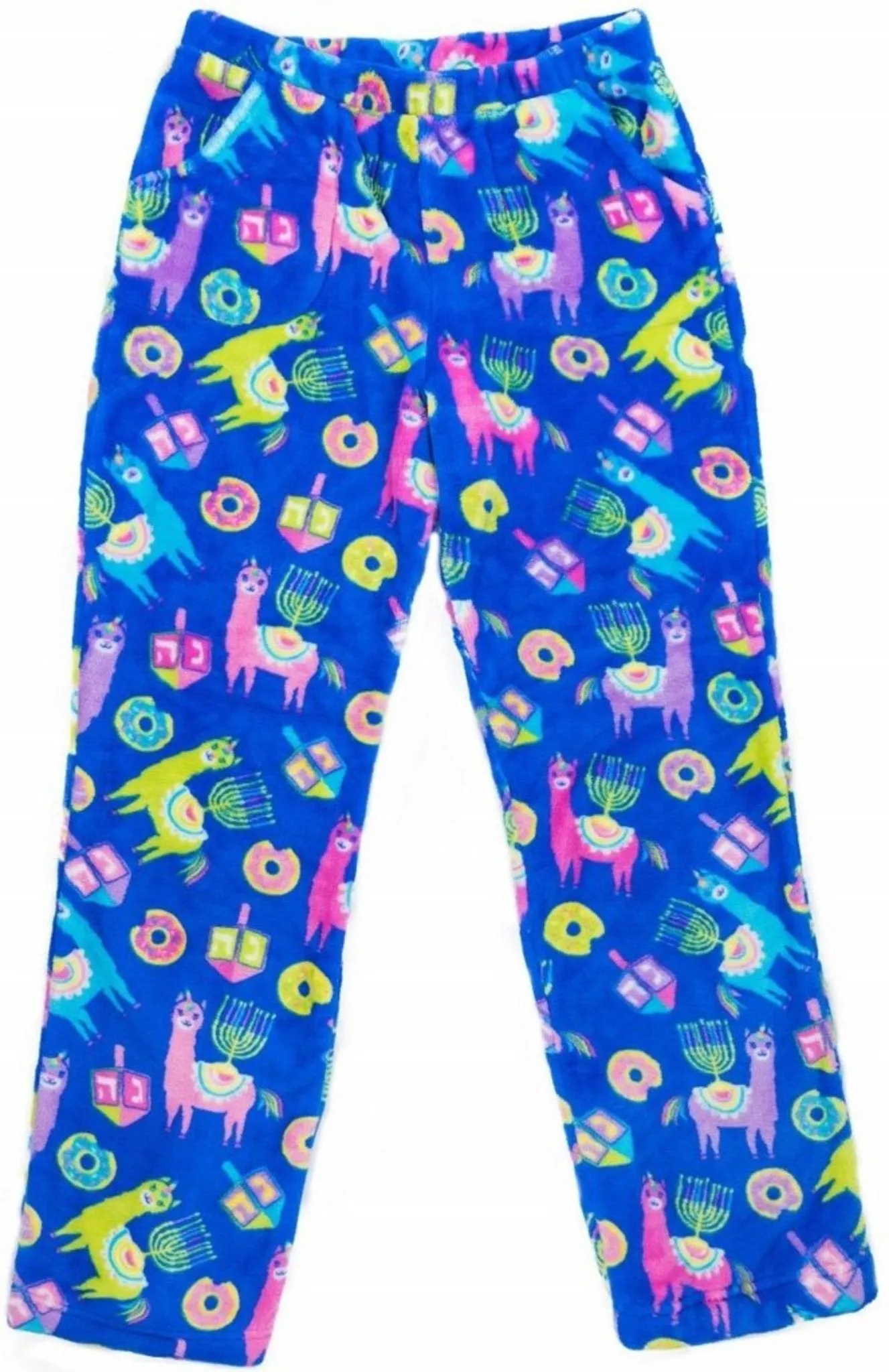 Candy Pink Fleece Pajama Bottoms in Llamakah Pattern