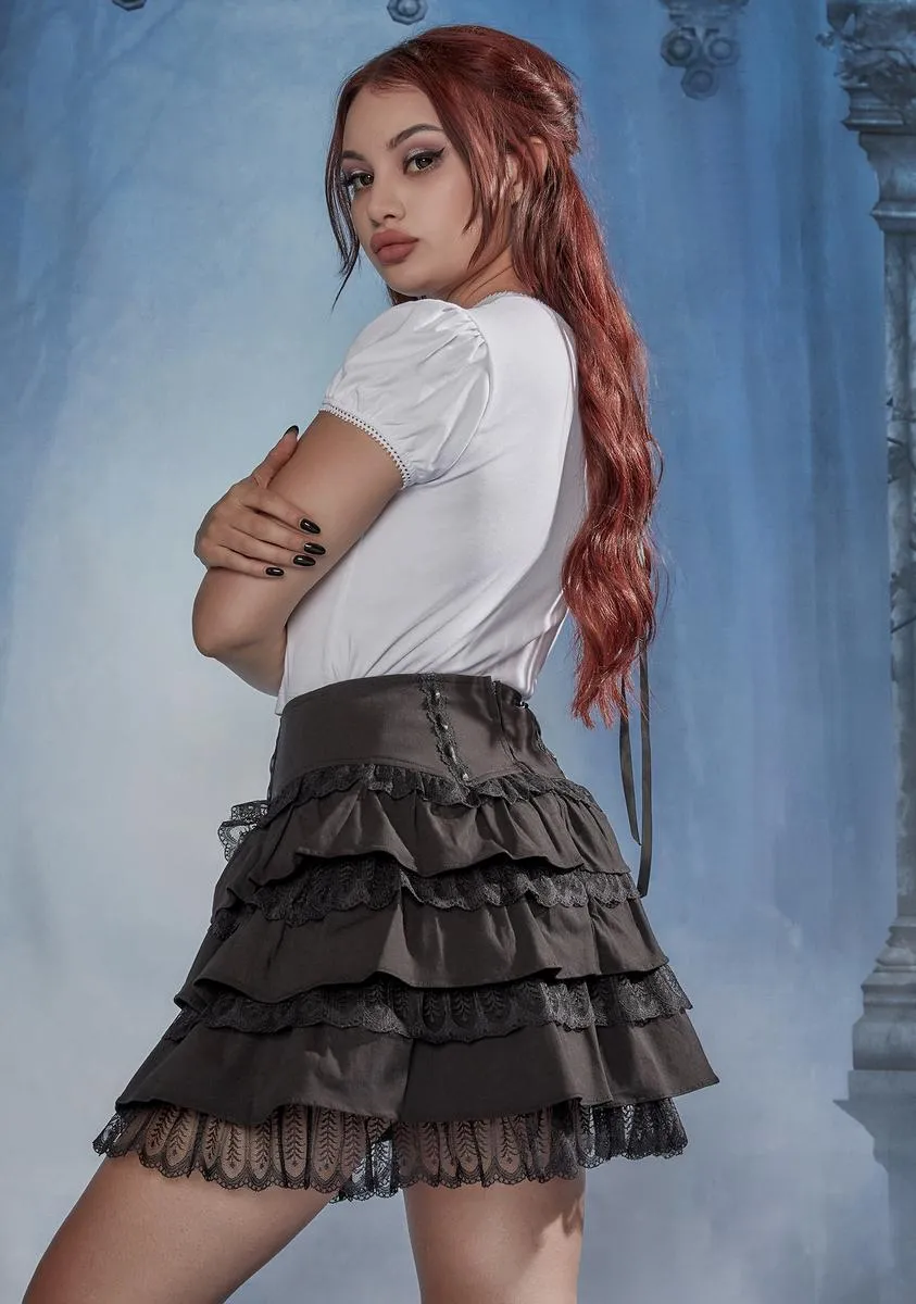 Charmed You Chiffon Ruffle Mini Skirt