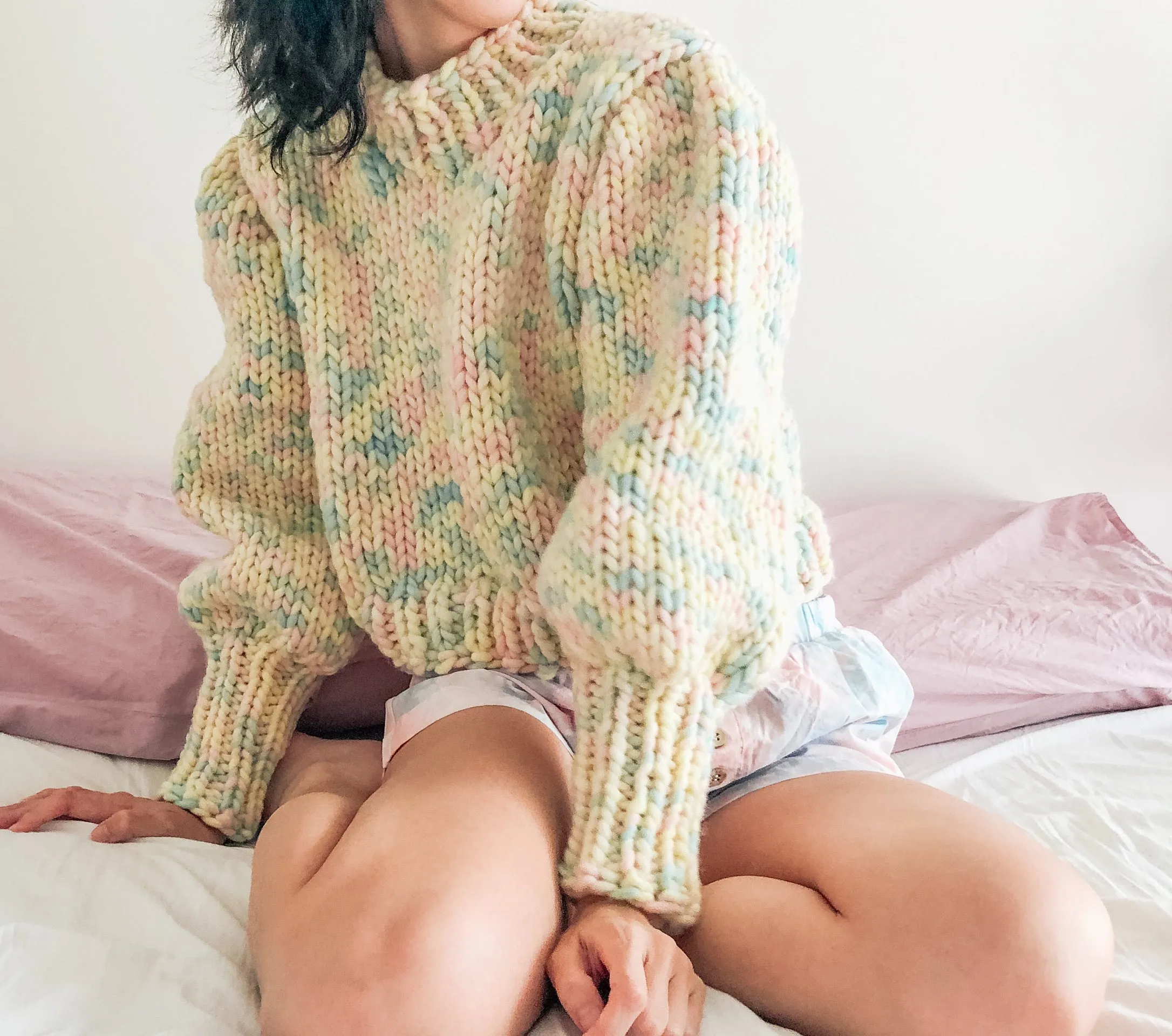 Chunky Mock Neck Colourful Sweater