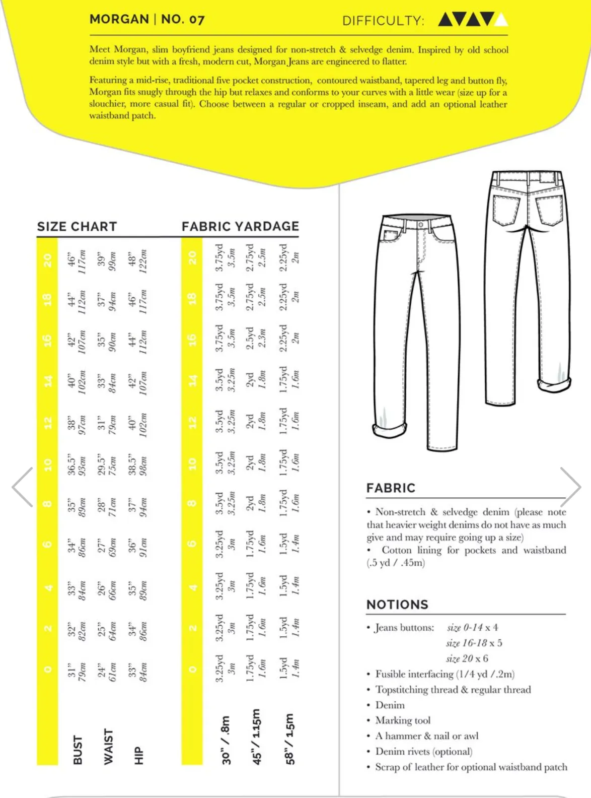 Closet Core Patterns, Morgan Boyfriend Jean Pattern