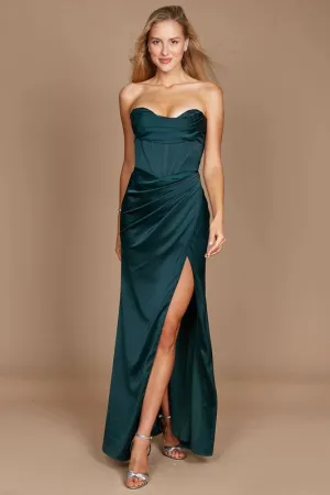 Emerald Dylan & Davids Corset Satin Formal Evening Dress