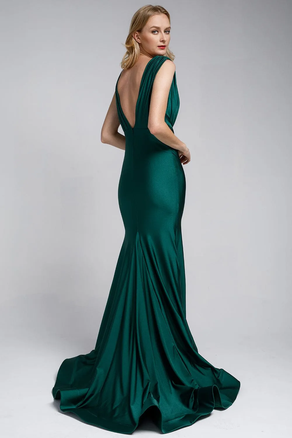 Fitted Sleeveless Lycra Gown by Amelia Couture 370