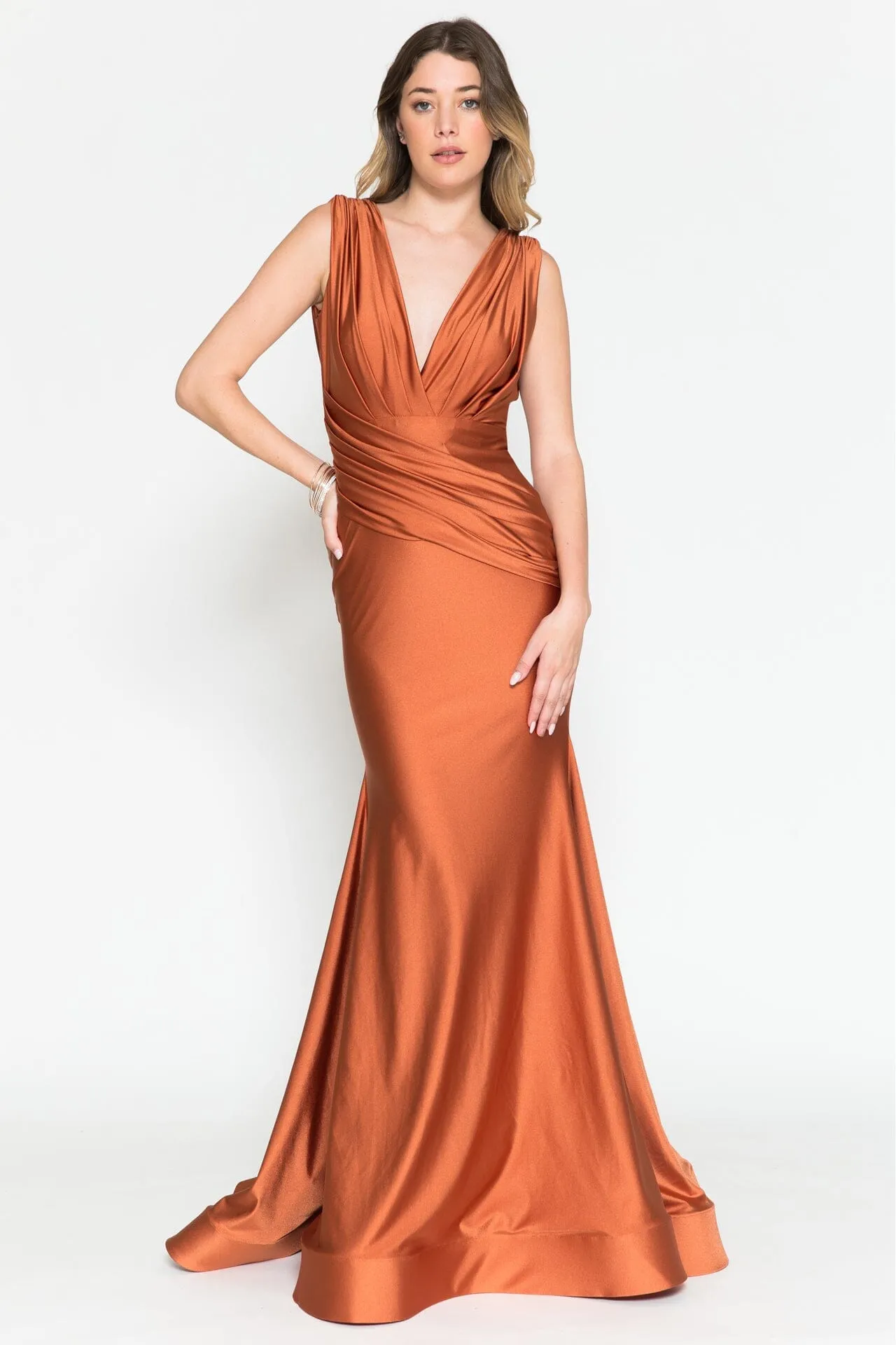 Fitted Sleeveless Lycra Gown by Amelia Couture 370