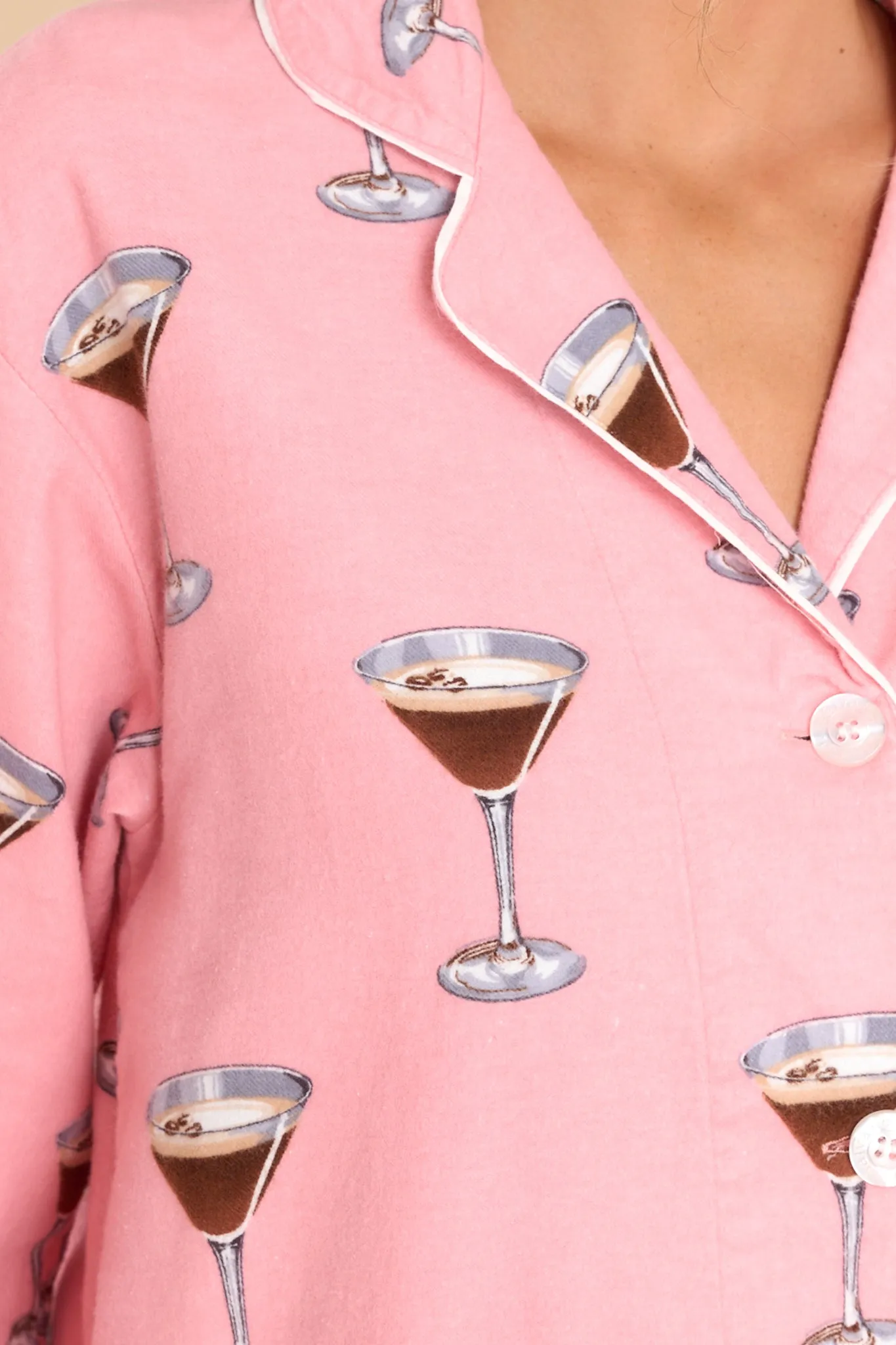 Flannels Vintage Pink PJ Top