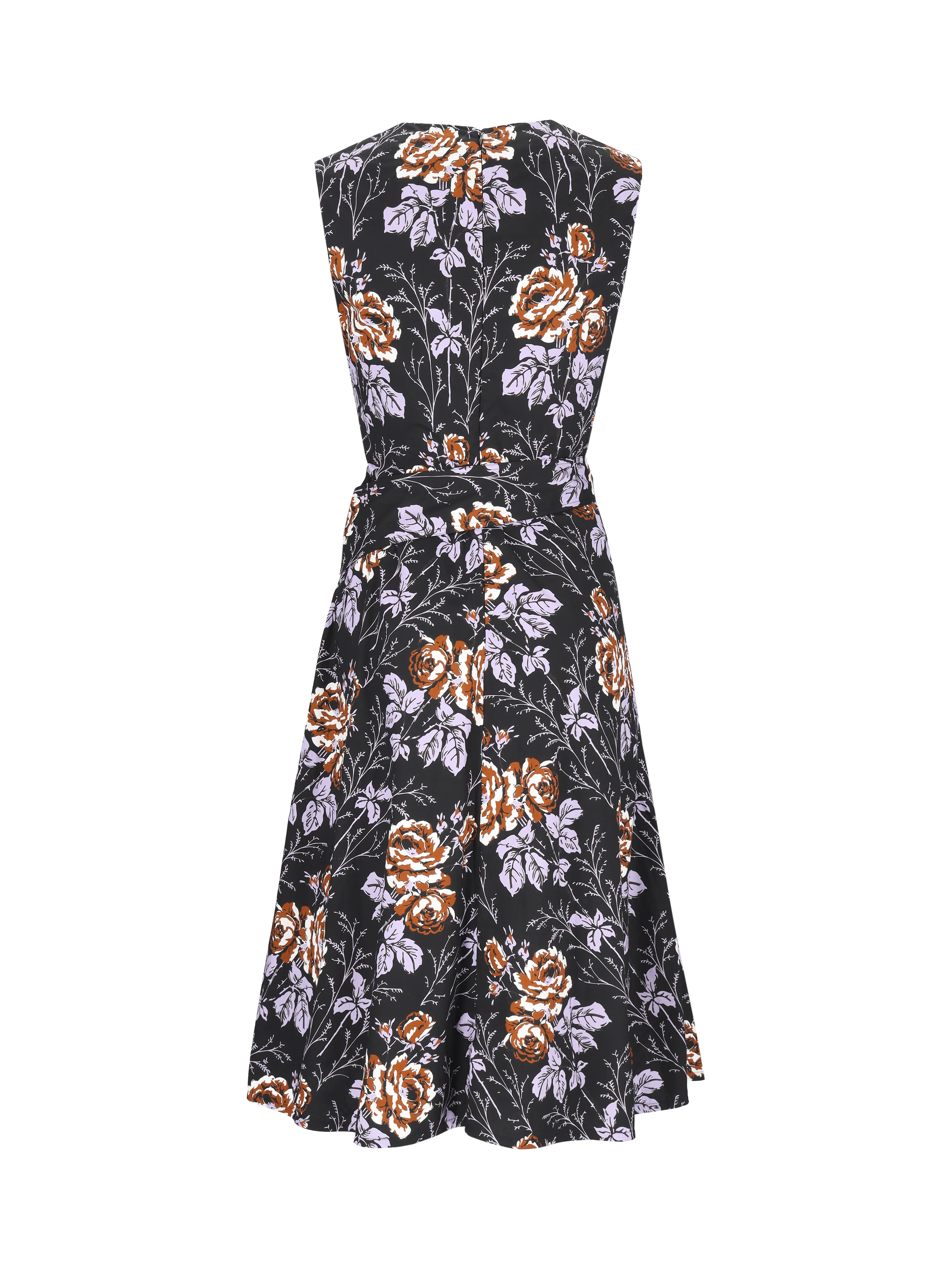floral-print belted midi dress