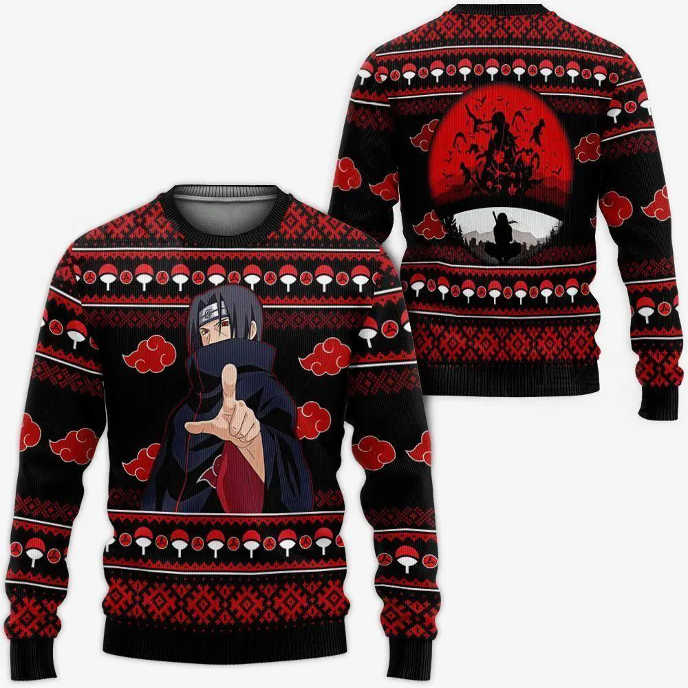 Giftngon - Itachi Ugly Chrismast Sweater Akatsuki Anime Xmas Gift For Kids