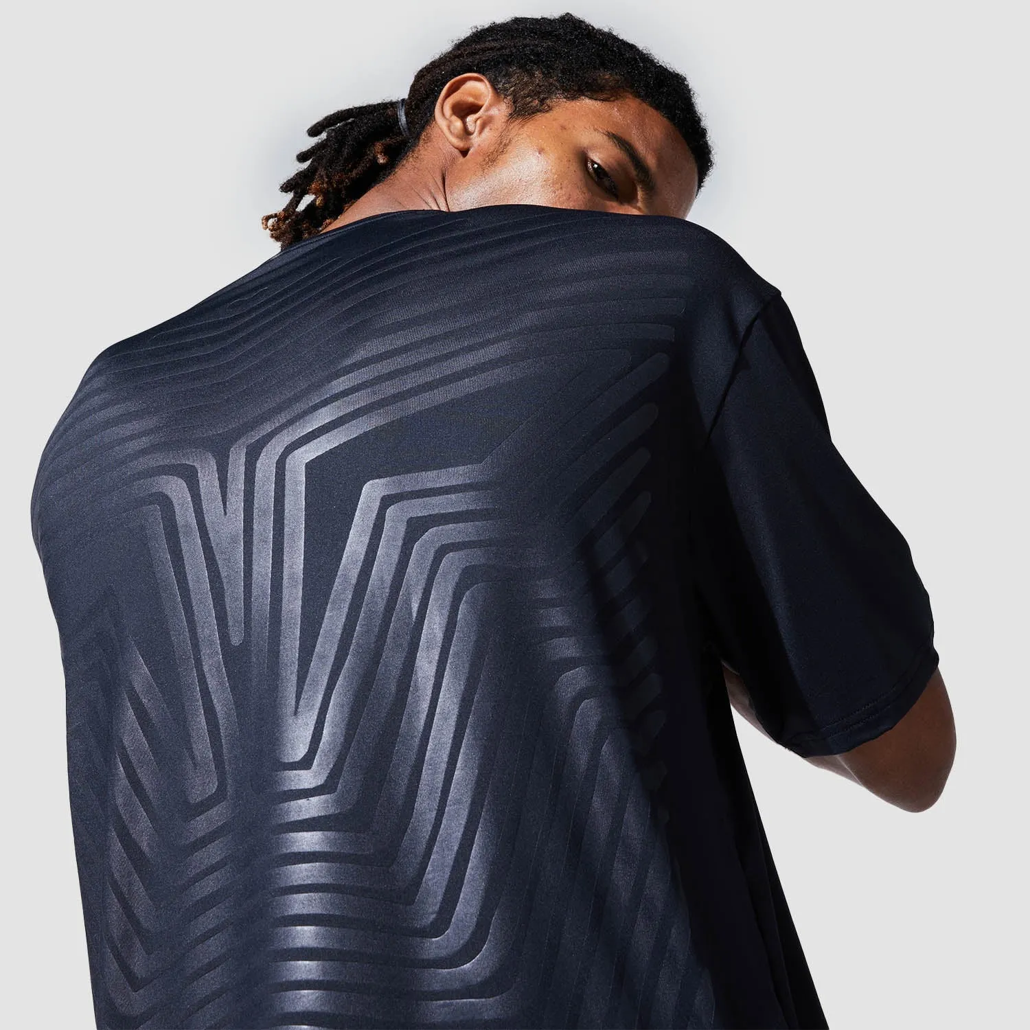 Graphic Wave Eyes Oversized Tee - Black