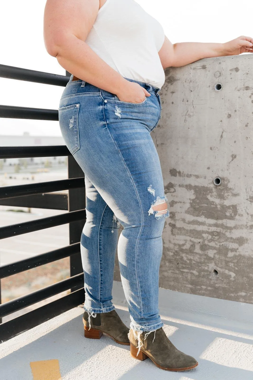 Hazel Blues® | The Traveler Button Fly Boyfriend Denim