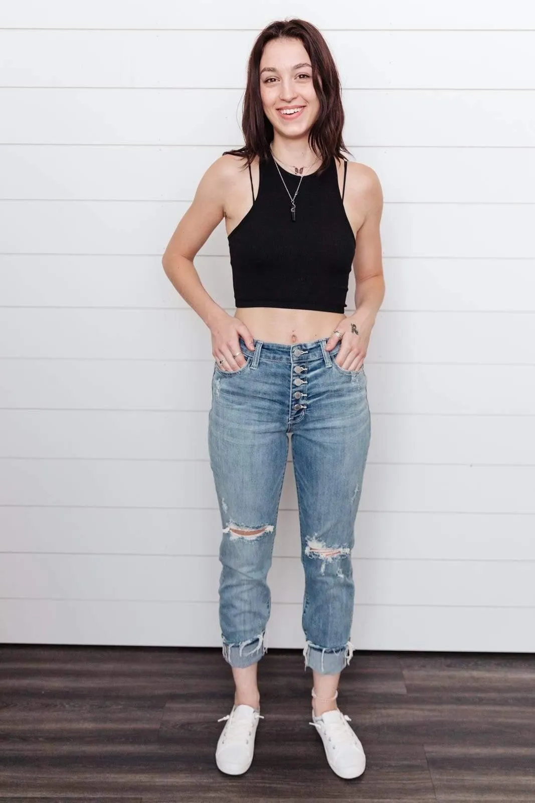Hazel Blues® | The Traveler Button Fly Boyfriend Denim