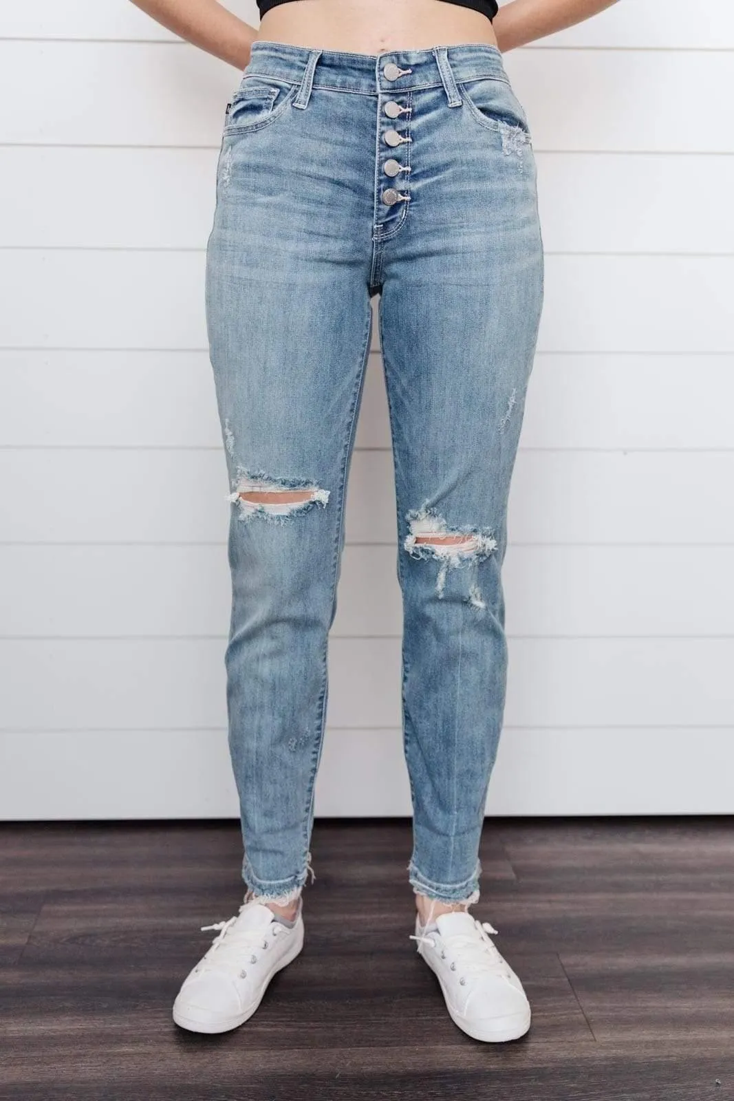 Hazel Blues® | The Traveler Button Fly Boyfriend Denim