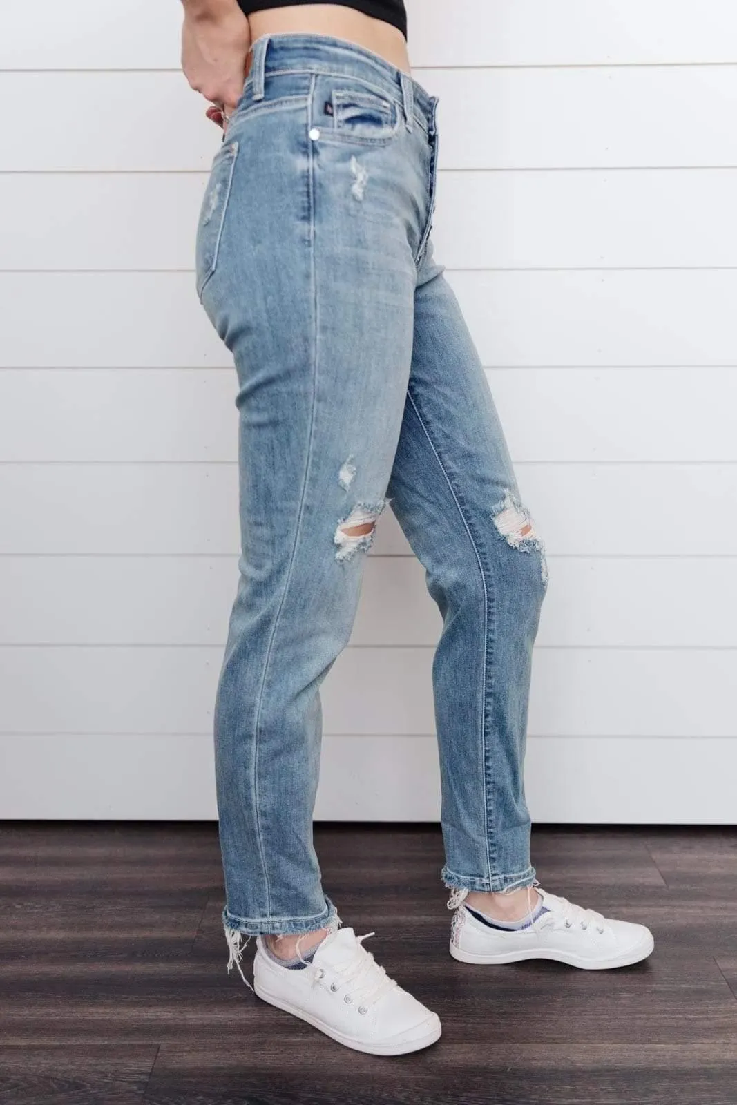 Hazel Blues® | The Traveler Button Fly Boyfriend Denim