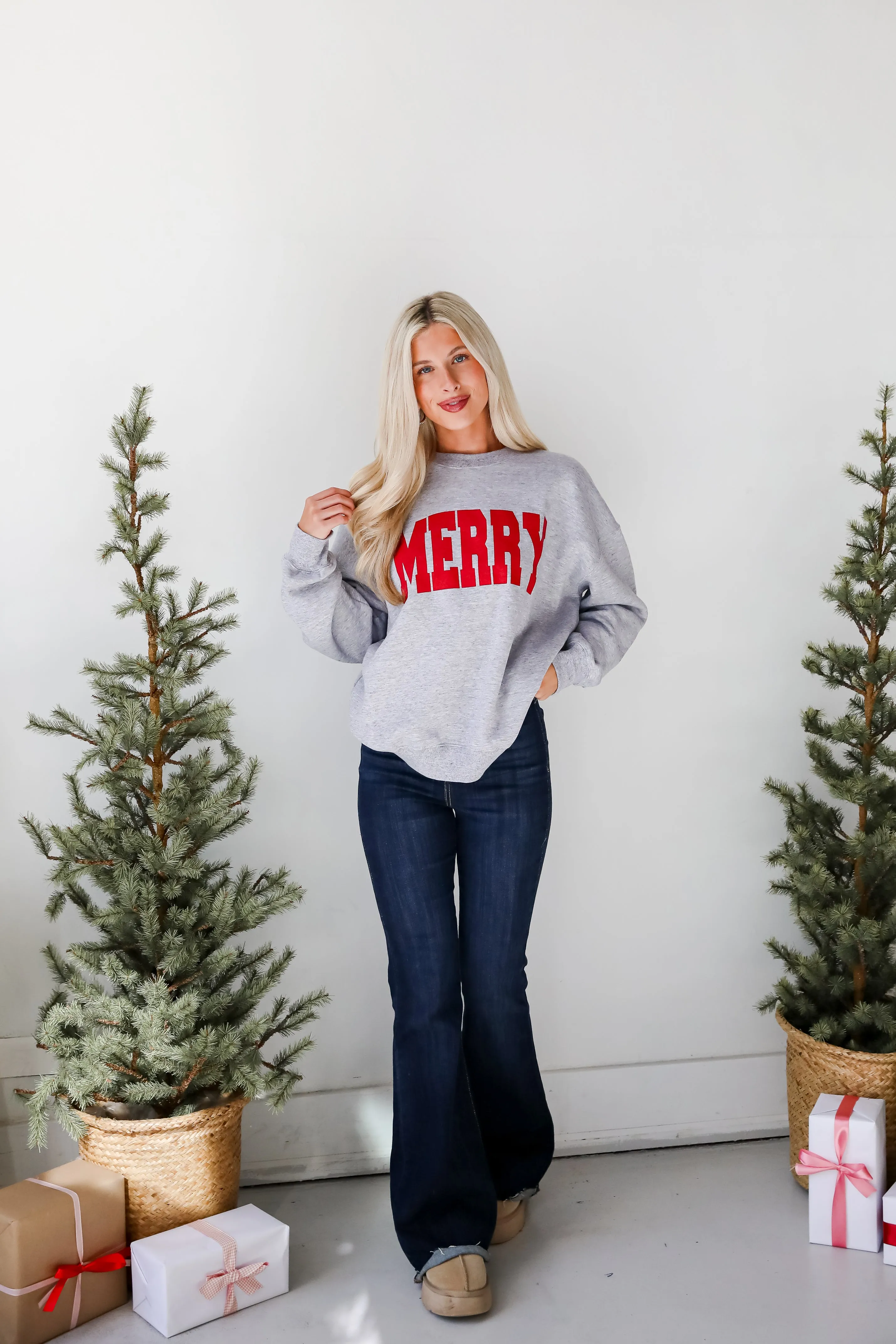 Heather Grey Merry Sweatshirt