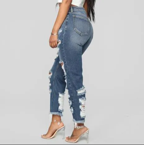 High Rise Boyfriend Jeans - Dark Denim
