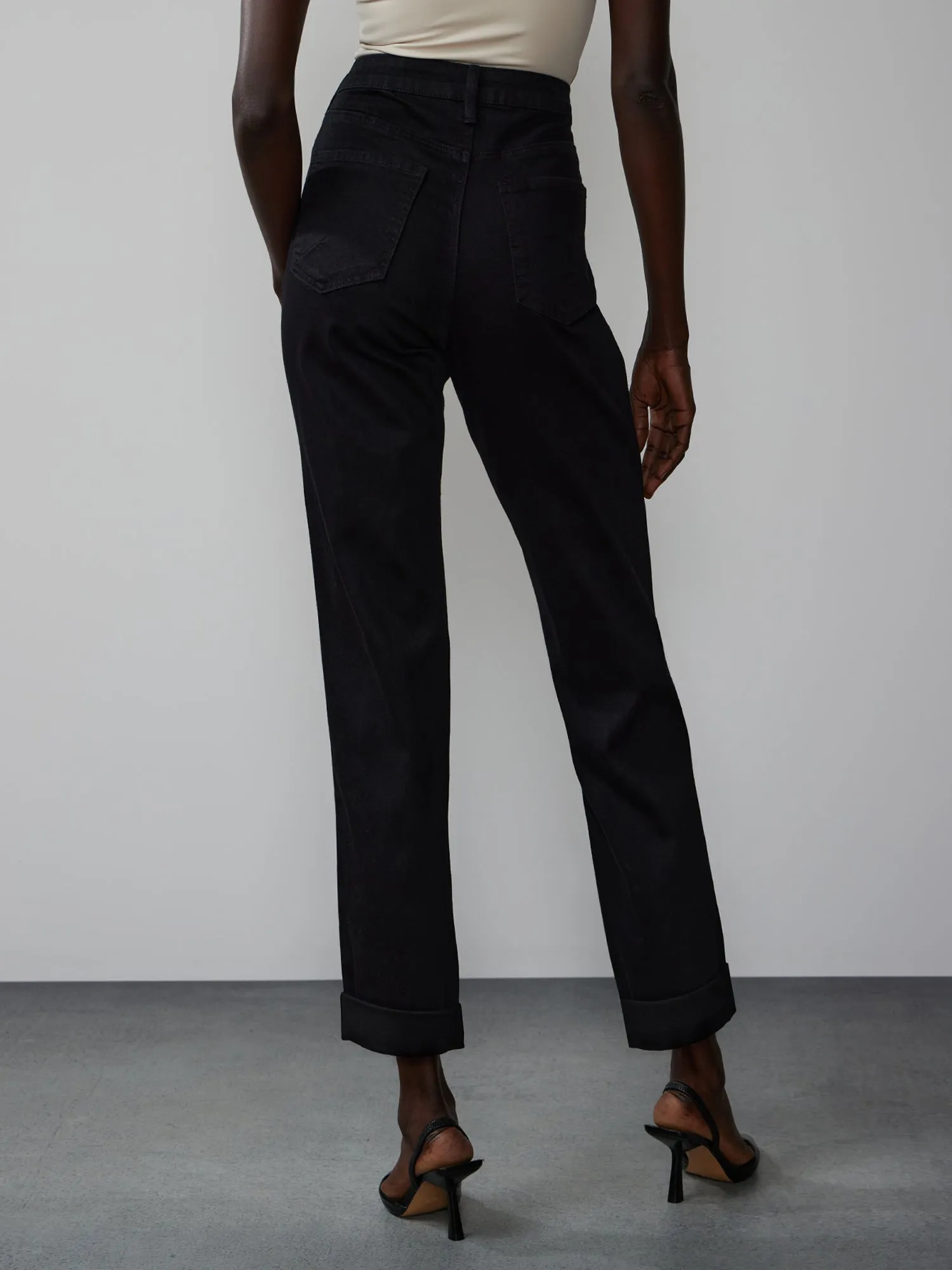 High Rise Destructed Boyfriend Jeans