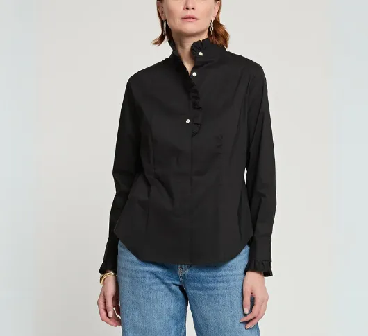 Hinson Wu - Athena Long Sleeve Shirt in Black