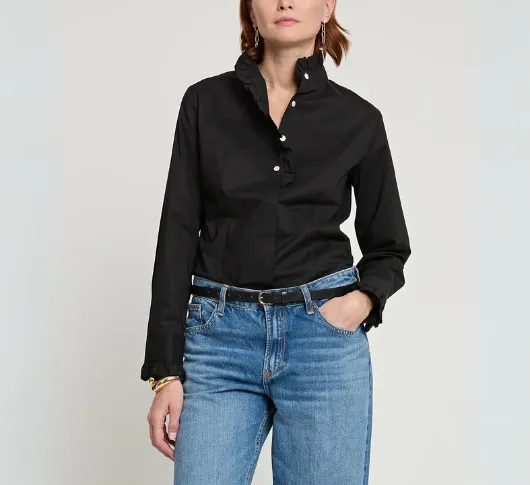 Hinson Wu - Athena Long Sleeve Shirt in Black