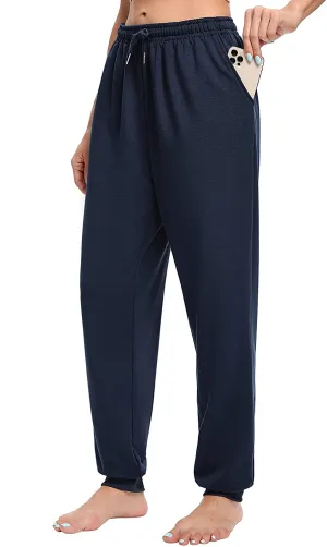 Hisir Basic Womens Yoga Sweatpants Comfy Lounge Jogger Pants Drawstring Loose Elastic Waisted Casual Pants with Pockets