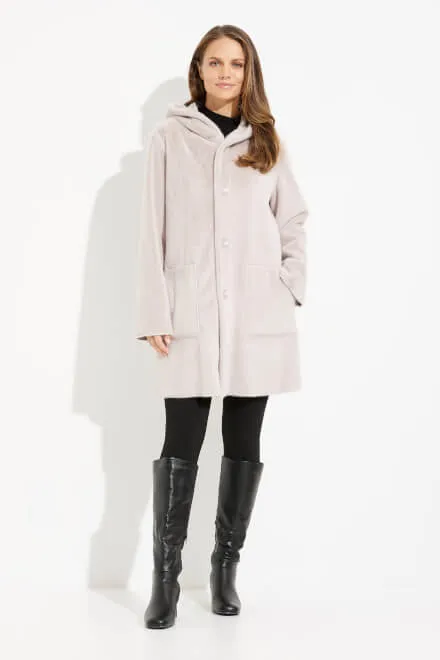JOSEPH RIBKOFF 233922 Suede Hooded Coat
