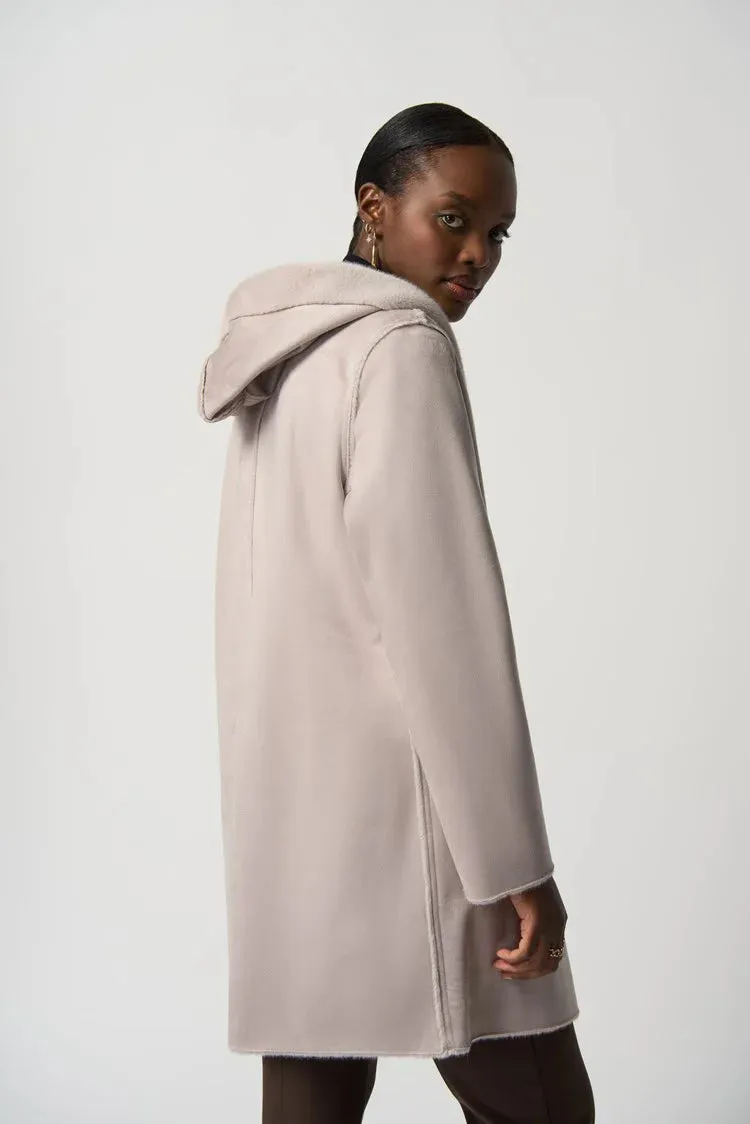 JOSEPH RIBKOFF 233922 Suede Hooded Coat