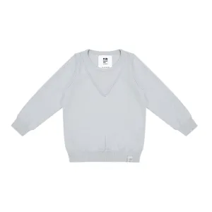 Kids Long Sleeve Top in Light Grey Knit
