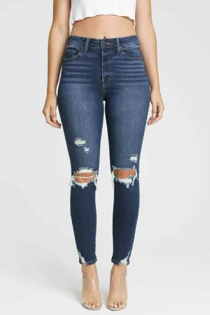 Let's Be Friends Dark Wash Distressed Skinny Jeans - FINAL SALE