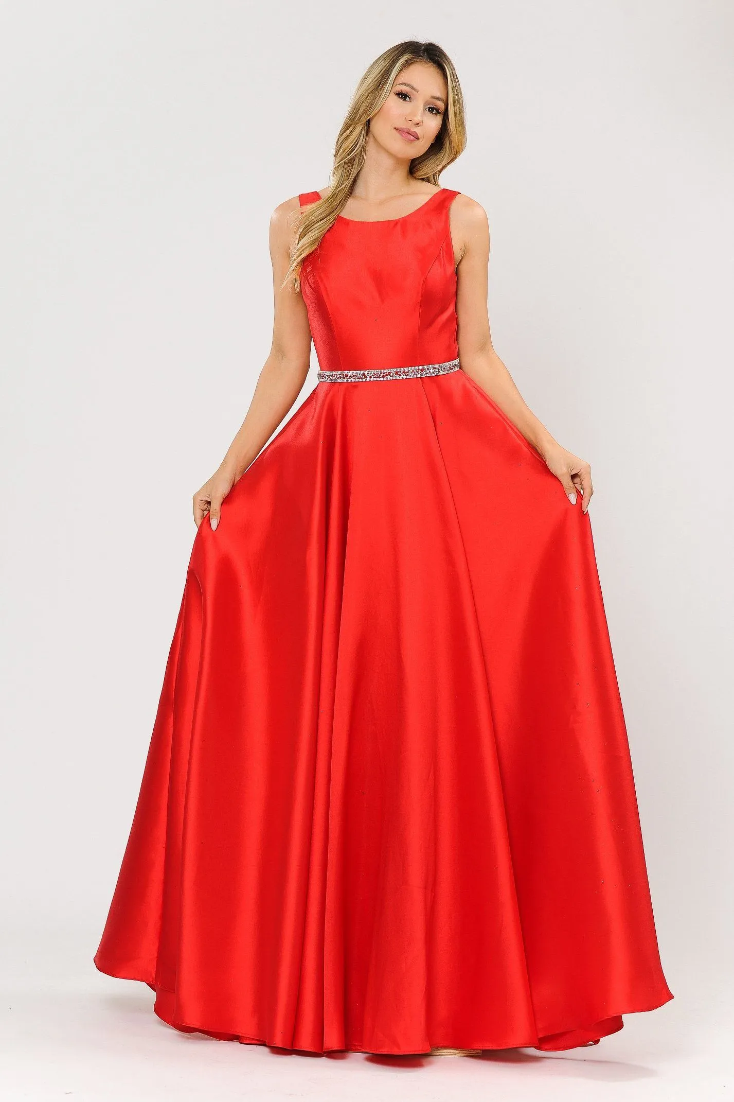 Long Sleeveless Mikado Dress by Poly USA 8678