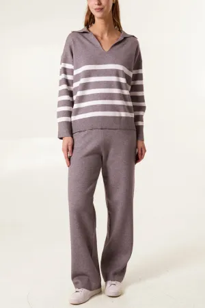 Louisa Trousers and Jumper Loungewear Set Grey