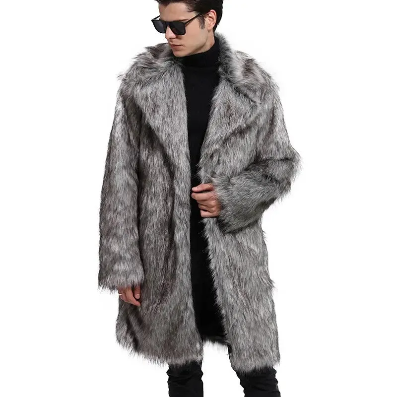 Men's Winter Plush Coat | Mid-Length Wool Fur Jacket for Ultimate Warmth & Style | 202015