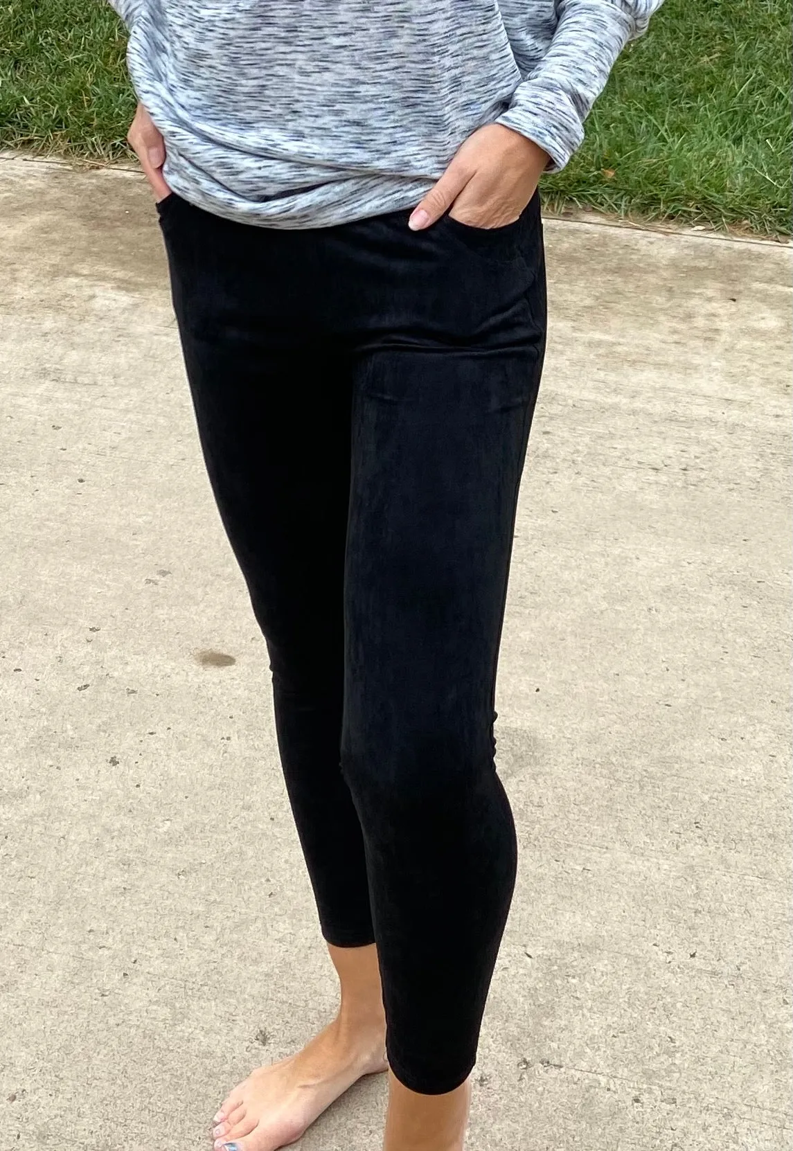 Modern Style Suede Leggings