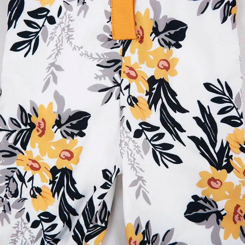 Mustard Floral Pant Baby Romper