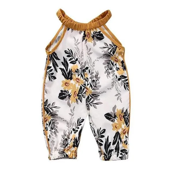Mustard Floral Pant Baby Romper